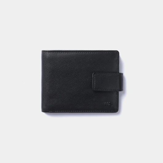 Foto de Cartera con monedero en piel de vacuno negro