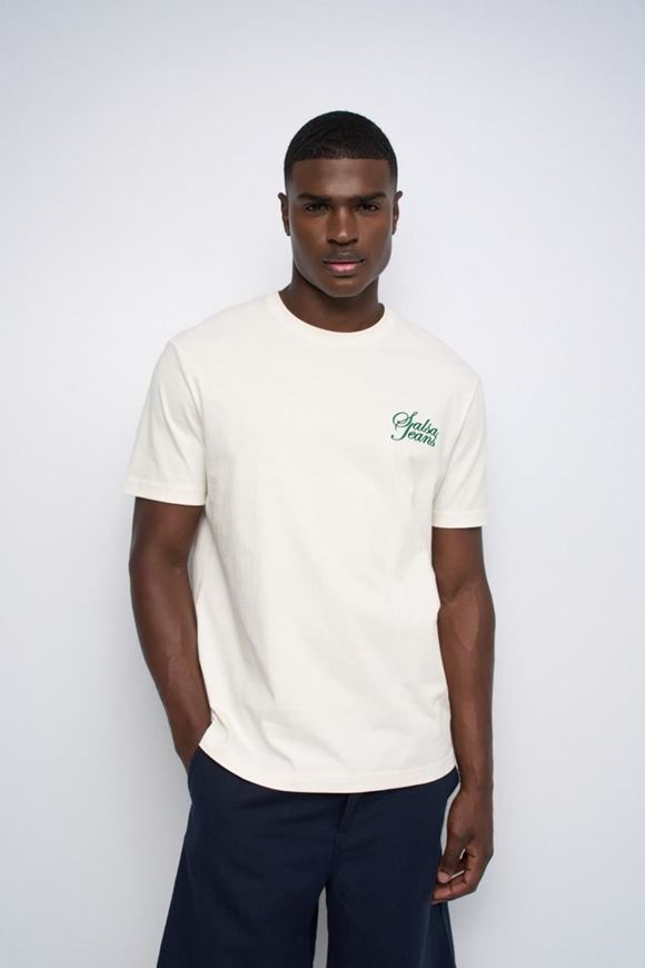 Foto de Camiseta con logo bordado blanca
