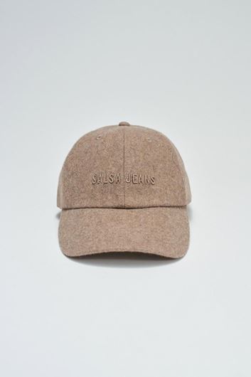 Foto de Gorra de lana con logo bordado color arena