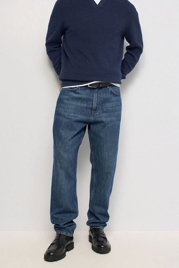 Foto de Pantalones vaqueros Relaxed Fit cierre cremallera y botón azul