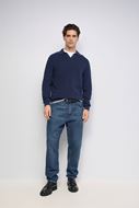 Foto de Pantalones vaqueros Relaxed Fit cierre cremallera y botón azul