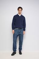 Foto de Pantalones vaqueros Relaxed Fit cierre cremallera y botón azul 