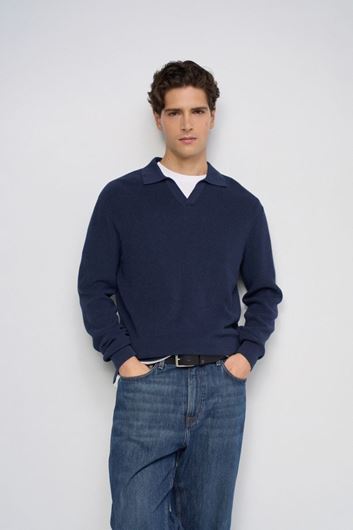Foto de Jersey de punto cuello en V marino