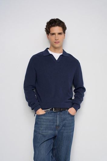 Foto de Jersey de punto cuello en V marino