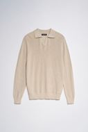 Foto de Jersey de punto cuello polo en V beige