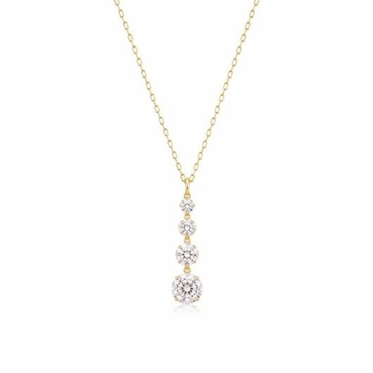 Foto de Gargantilla de oro amarillo 18kt y cuatro circonitas 