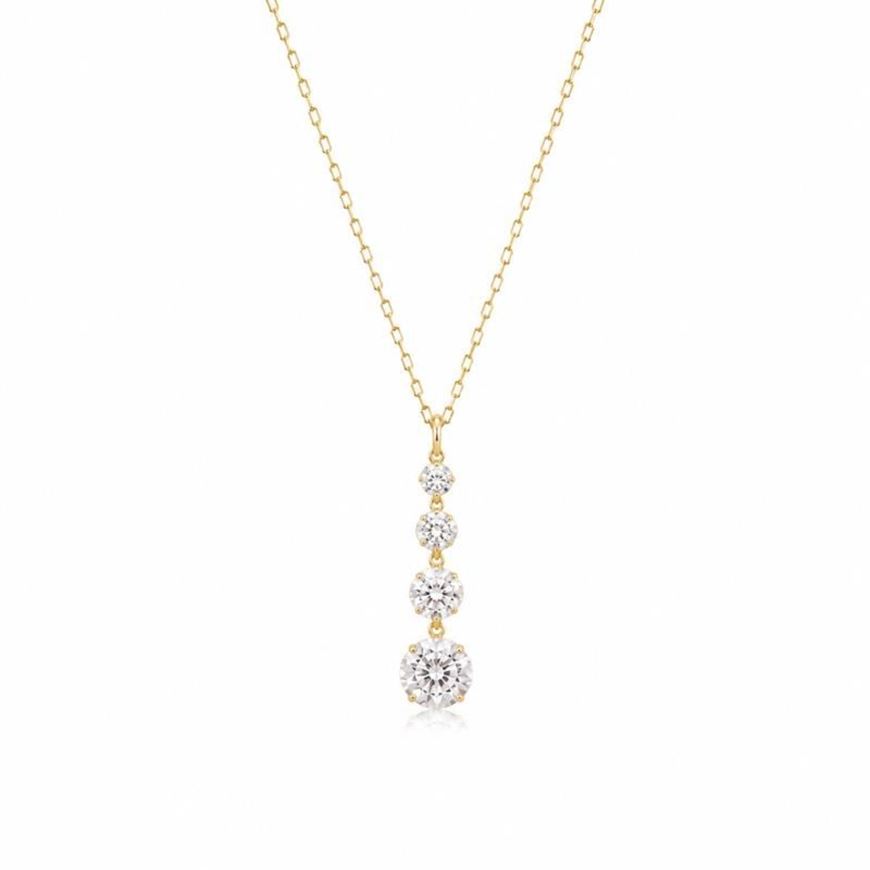 Foto de Gargantilla de oro amarillo 18kt y cuatro circonitas 