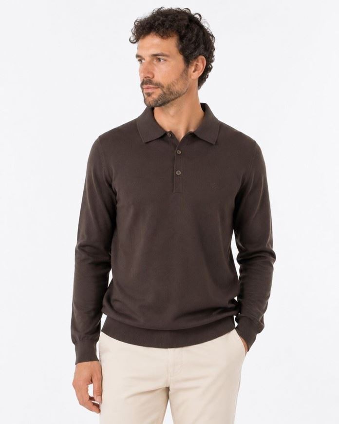 Foto de Polo de punto marrón chocolate