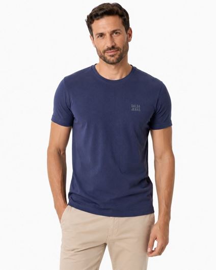 Picture of Camiseta con logo en relieve azul marino