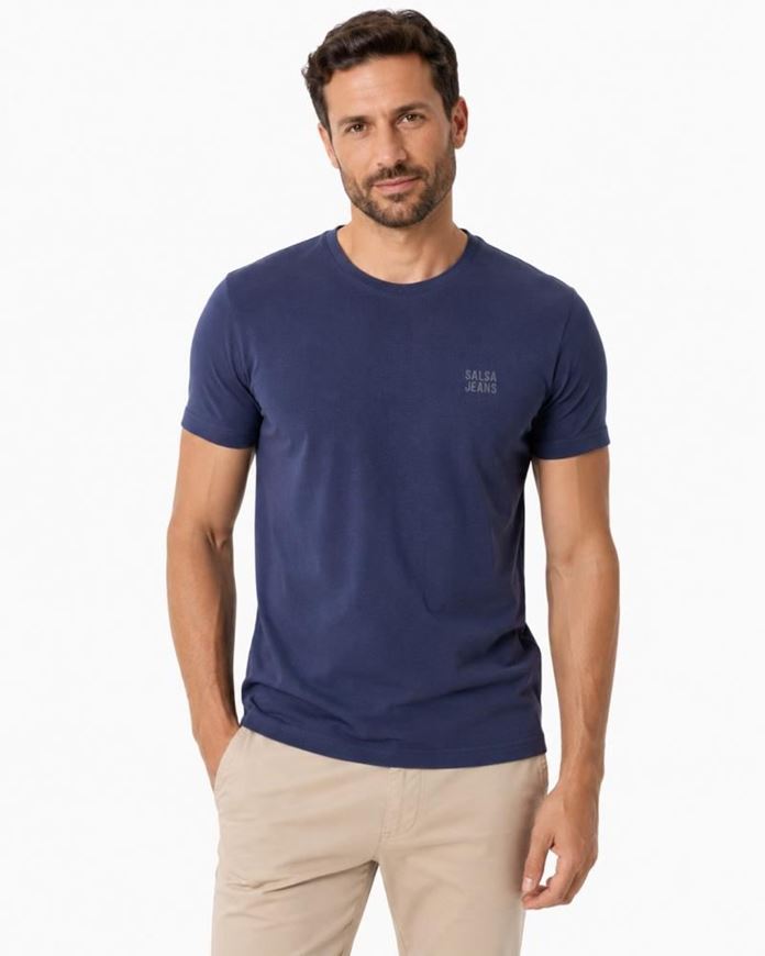 Foto de Camiseta con logo en relieve azul marino