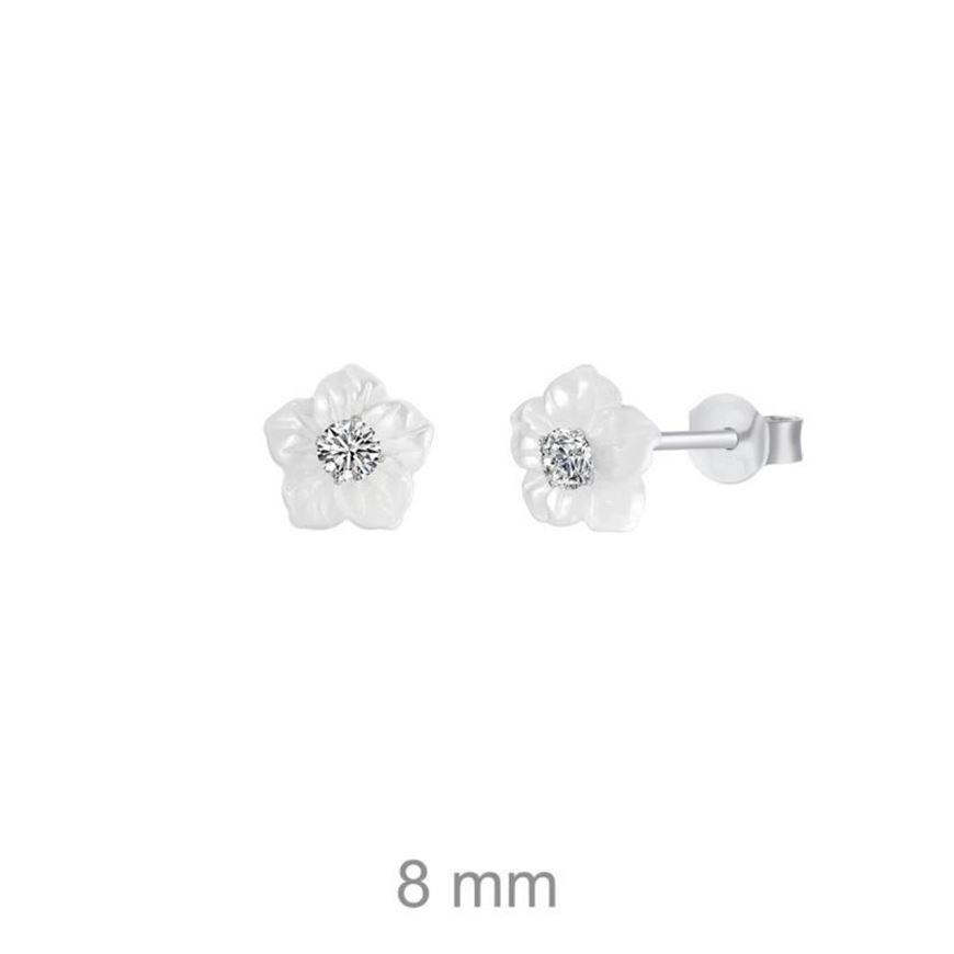 Foto de Pendientes de plata flor nácar con circonita