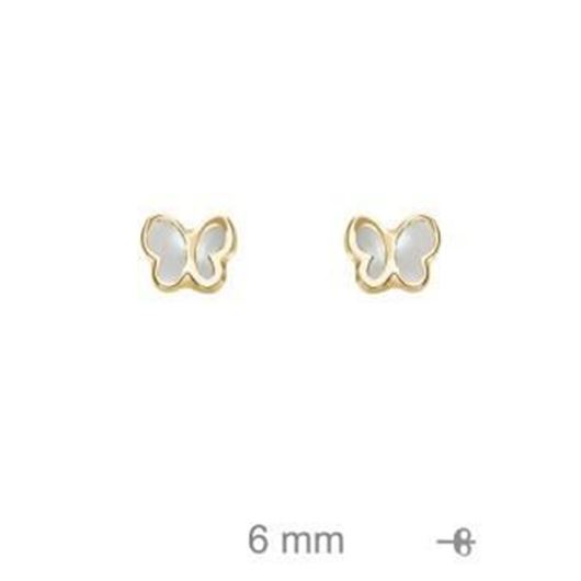 Picture of Pendientes de plata baño de oro mariposa con nácar