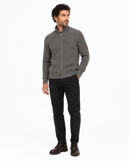 Picture of Jersey con cremallera y bolsillos en punto gris