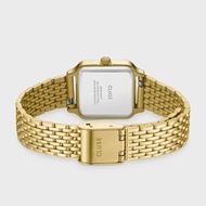 Foto de Reloj Gracieuse Petite de acero, perlas de cristal, color blanco y dorado