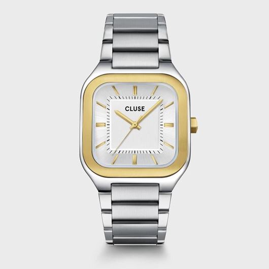 Foto de Reloj Quadrus de acero, plata, bicolor