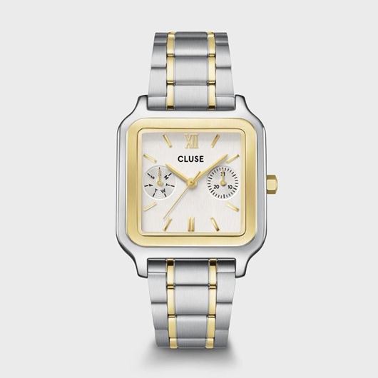 Foto de Reloj multifunción Gracieuse de acero, plata y dos tonos