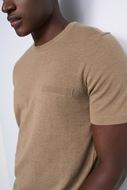 Foto de Camiseta de manga corta en punto tricotado beige oscuro