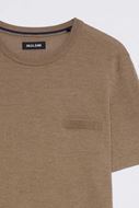 Foto de Camiseta de manga corta en punto tricotado beige oscuro