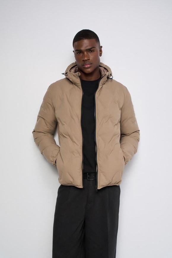 Foto de Chaqueta puffer con bolsillos beige