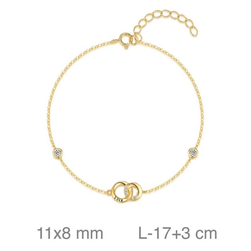 Foto de Pulsera plata baño oro círculos con circonitas