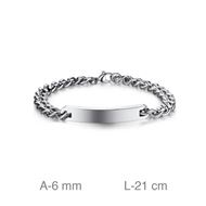 Foto de Pulsera acero con placa 6mm