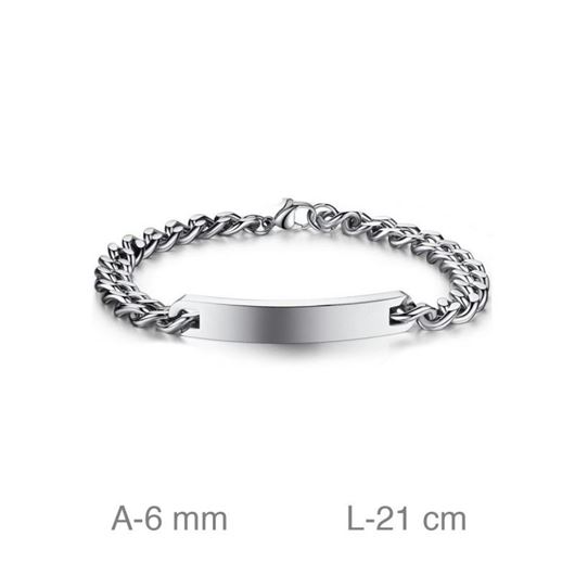 Foto de Pulsera acero con placa 6mm