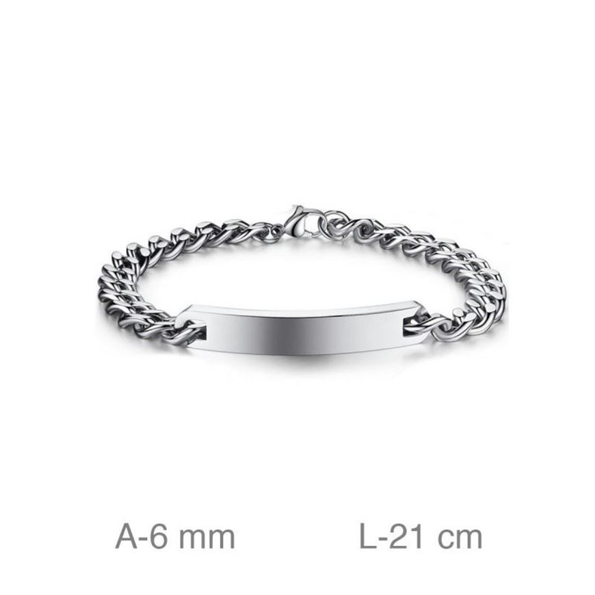 Foto de Pulsera acero con placa 6mm