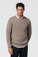 Foto de Jersey trenzado cuello redondo color taupe