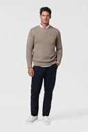 Foto de Jersey trenzado cuello redondo color taupe