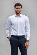 Foto de Camisa de vestir Slim Fit water repellent milrayas blanco/azul