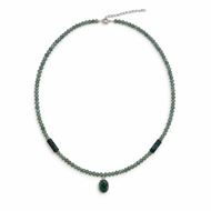 Foto de Collar cuentas de cuarzo verde y colgante aventurina