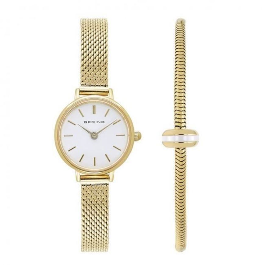 Foto de Set reloj baño oro classic 22mm y pulsera acero baño oro