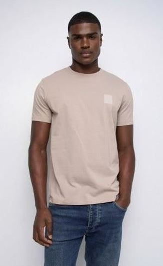 Foto de Camiseta Slim Fit con logo en relieve beige