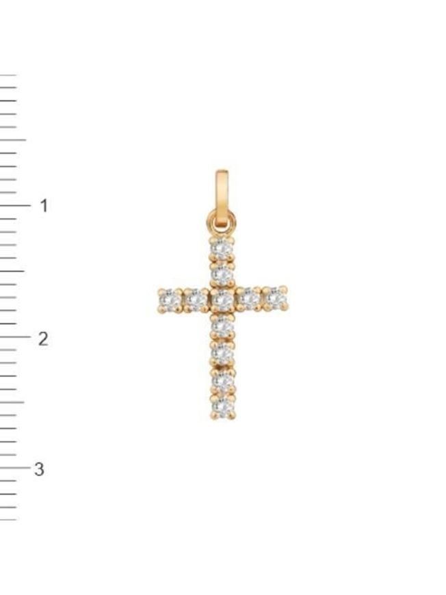Foto de Cruz oro amarillo con circonitas 1.5mm