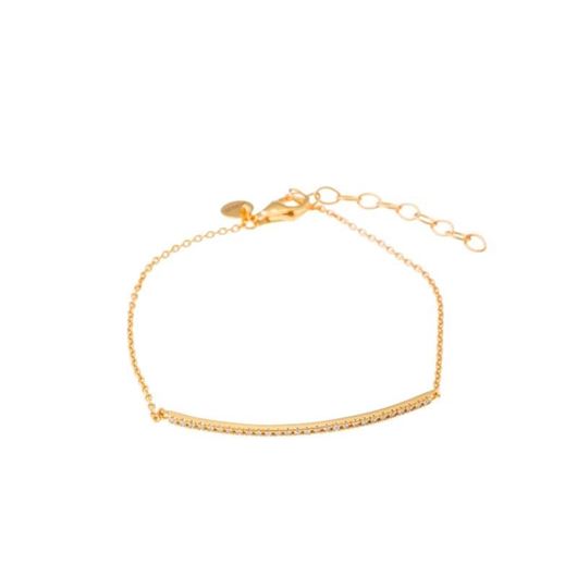 Foto de Pulsera de plata baño de oro tira de circonitas